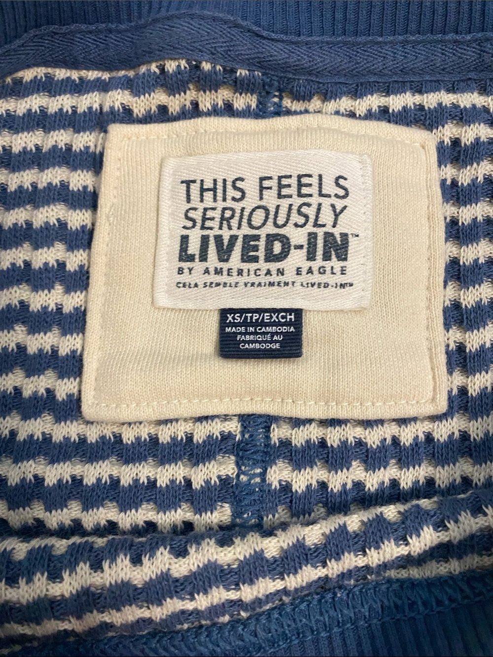 AE striped Big Hug waffle sweatshirt - Picture 2 of 3